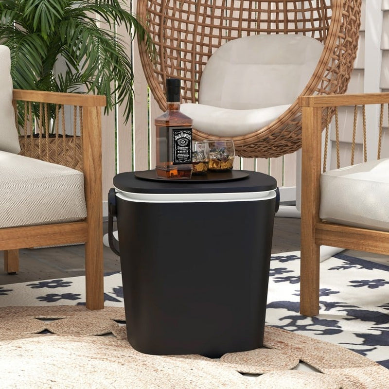 3-in-1 Portable Cooler Bar Table with Integrated Bottle Opener and Lift-Top Lid for Outdoor Use