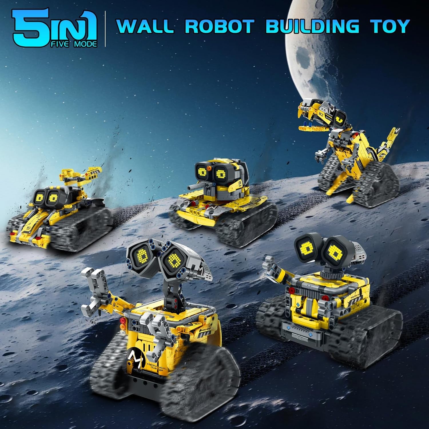  Educational Robot Building Set for Ages 8+ Remote and App-Controlled 5-in-1 Wall Robot Coding Kit, (435 Pieces)