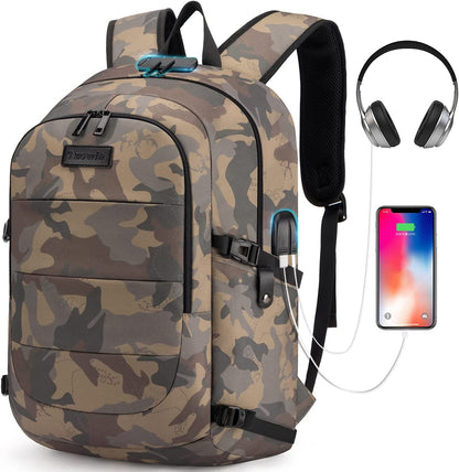 Water-Resistant Anti-Theft Laptop Backpack with USB Charging Port - 15.6 Inch Business Bag for Men and Women