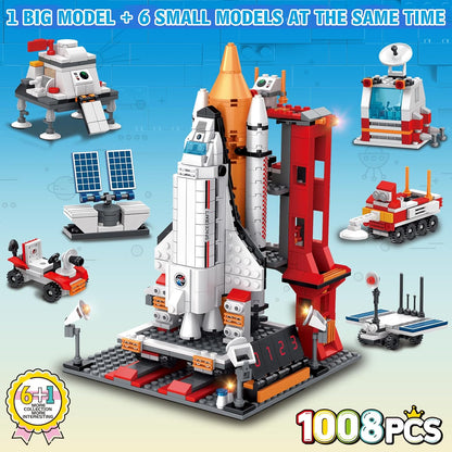 Space Exploration Shuttle Building Set for Ages 8-14, 1008 Pieces, 7 Models to Construct, Ideal Birthday Gift for Boys