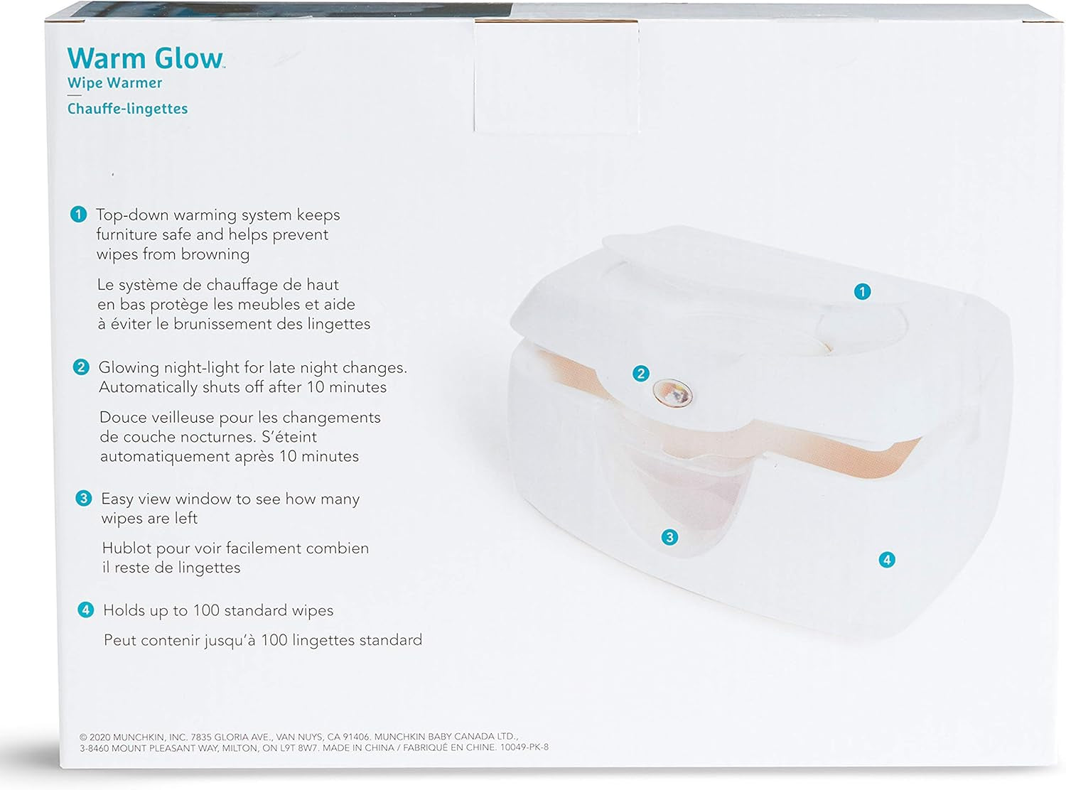 Warm Glow Wipe Warmer- Baby Wipes, Night Light, BPA free, Flip Top