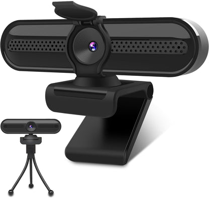 2K High-Definition Webcam with 30FPS Streaming, 1080P at 60FPS, Autofocus, Dual Noise-Cancelling Microphones, and Tripod 