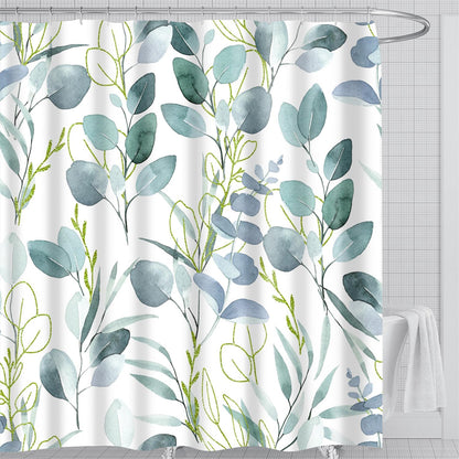 Waterproof Fabric Shower Curtain featuring Banff National Park Smoky Mountain Design, 12 Hooks, 71" x 71" (180 cm x 180 cm), Dark Gray