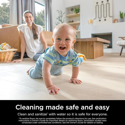Lightweight Steam Mop with Two Machine Washable Dirt Grip Pads, Safe for All Sealed Hard Floors, Removable Water Tank, White/Seafoam