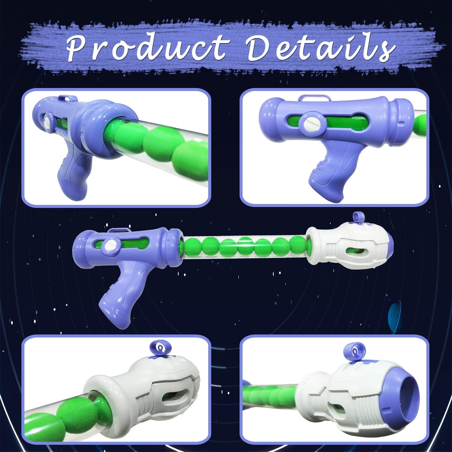 Foam Ball Popper Shooting Game Set for Children Ages 6+ Includes 2 Air Guns, Shooting Target, and 24 Foam Balls