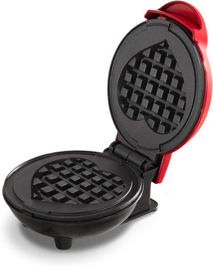 Mini Waffle Maker Machine - Compact 4" Appliance for Individual Waffles, Paninis, Hash Browns, and On-the-Go Meals in Aqua