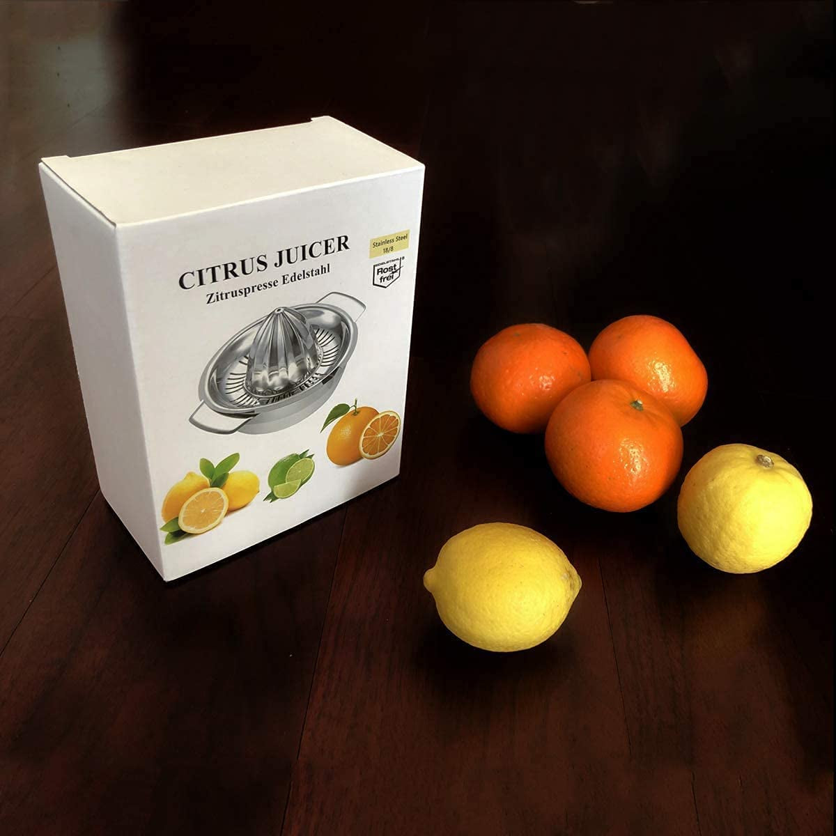 Manual Stainless Steel Citrus Juicer with Juice Strainer and 12 OZ Bowl, Dishwasher Safe, Heavy Duty, Anti-Rust Design