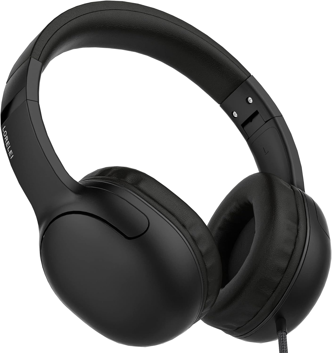 Foldable Wired Headphones for Kids with Tangle-Free Nylon Wire and 3.5mm Jack - Stereo On-Ear Headsets for Tablets, iPads, and Travel (Purple)