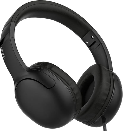 Foldable Wired Headphones for Kids with Tangle-Free Nylon Wire and 3.5mm Jack - Stereo On-Ear Headsets for Tablets, iPads, and Travel (Purple)