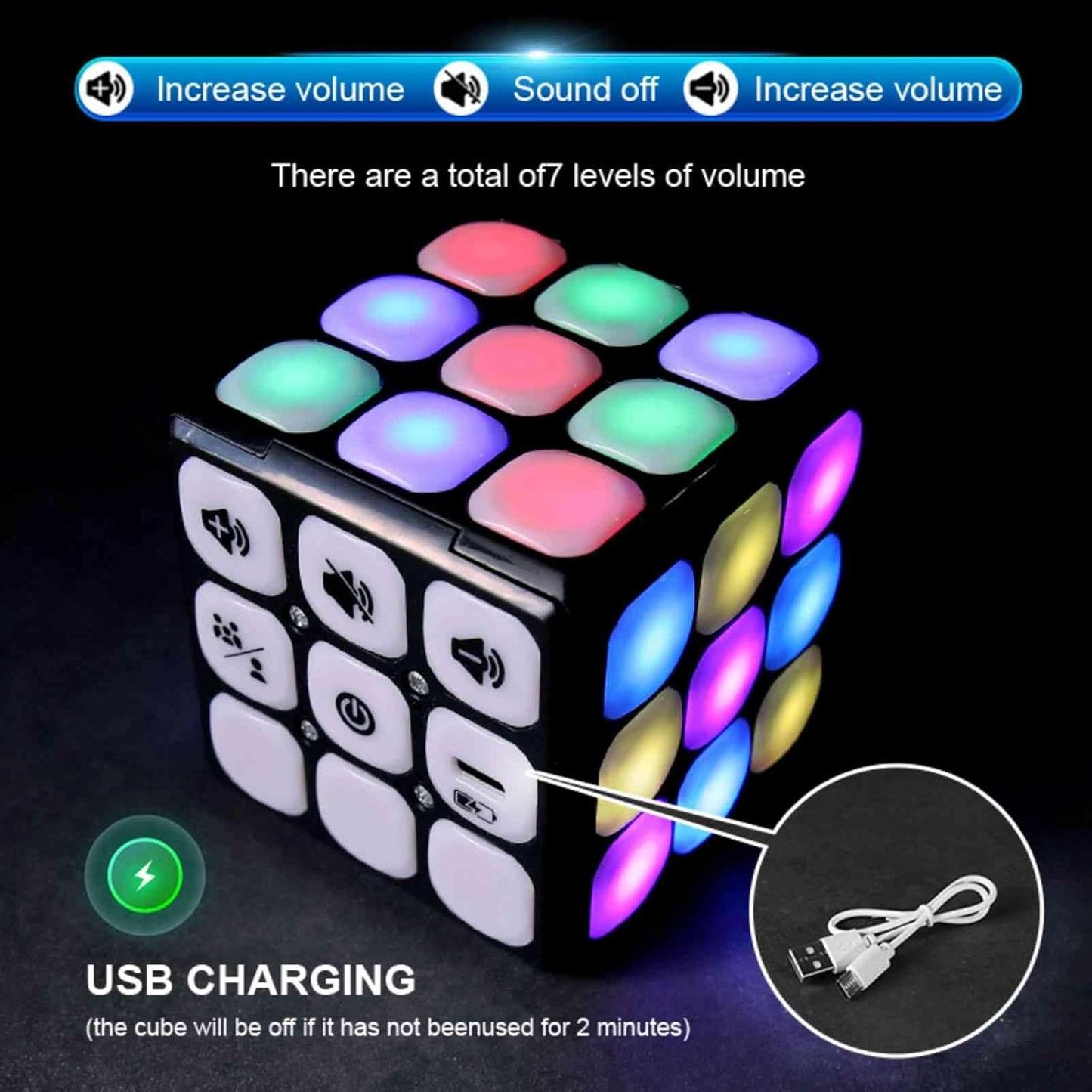 Kids Gift Toy Game Cube: Magic Cube Light up Puzzle Game for Ages 8+