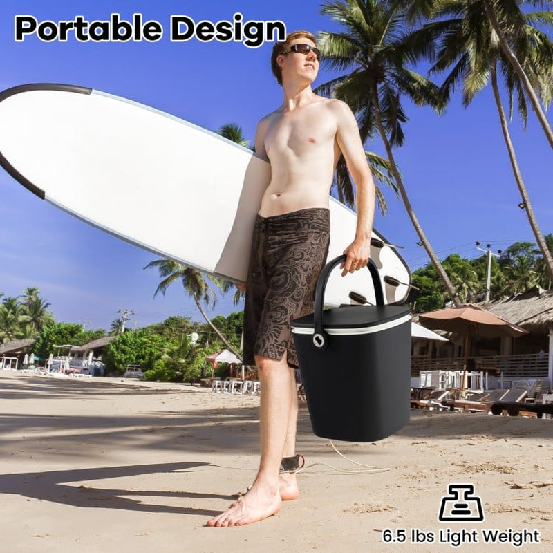 3-in-1 Portable Cooler Bar Table with Integrated Bottle Opener and Lift-Top Lid for Outdoor Use