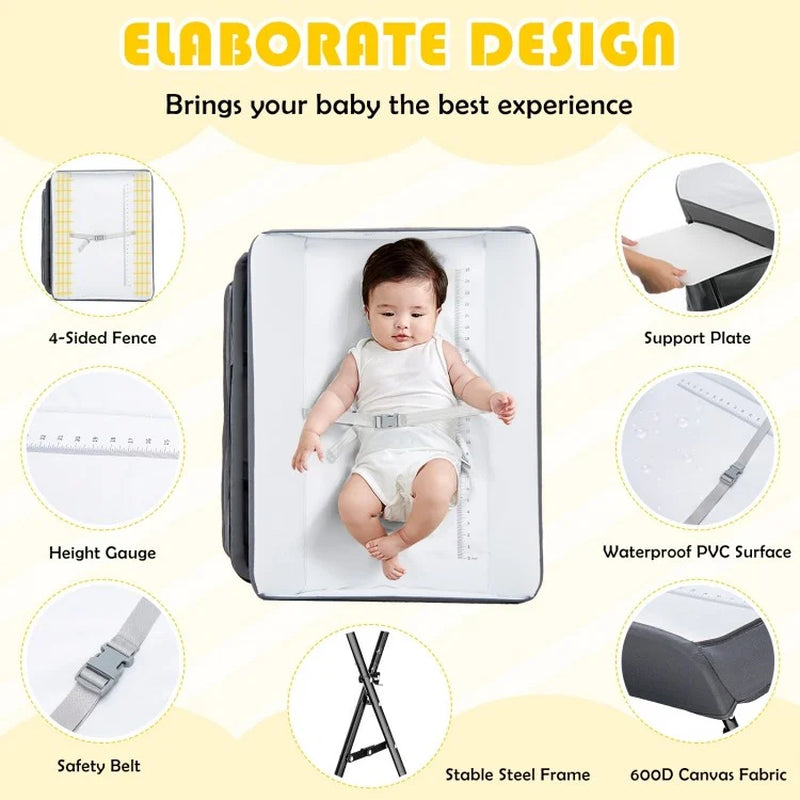 Portable Adjustable Height Nursery Organizer for Newborns with Wheels