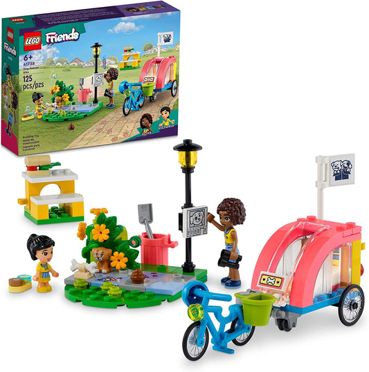 Friends Dog Rescue Bike Building Set-Pretend Play Animal Playset for Children Ages 6+ Featuring Puppy Figure, Two Mini-Dolls, 
