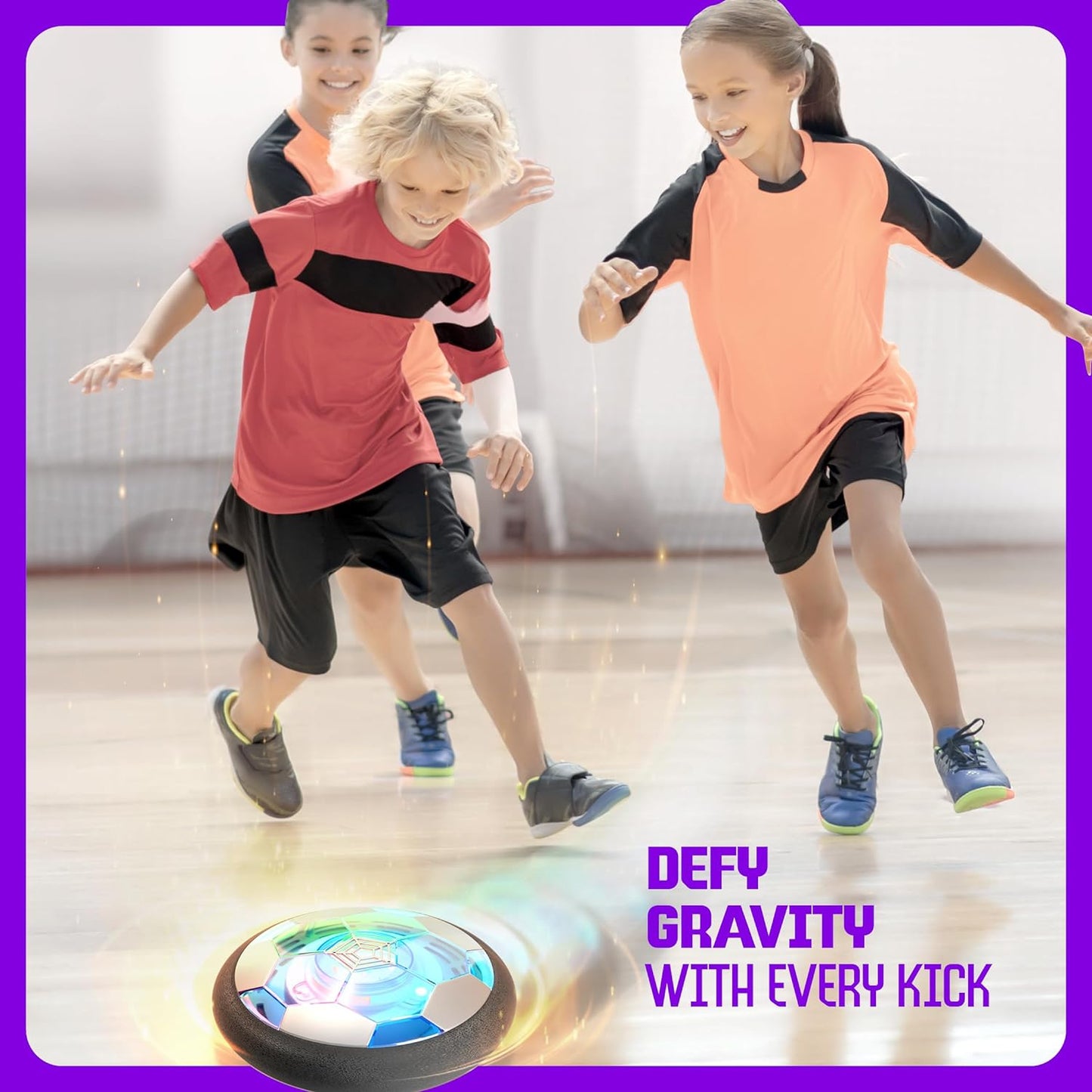 Hover Soccer Ball Indoor Toy Game with Light-Up Features Aged 6+