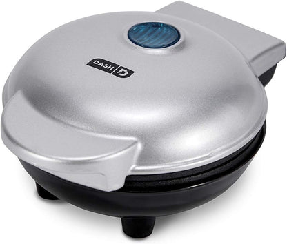 Mini Waffle Maker Machine - Compact 4" Appliance for Individual Waffles, Paninis, Hash Browns, and On-the-Go Meals in Aqua