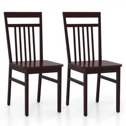 Set of 2 Farmhouse Dining Chairs with Angled High Backrest