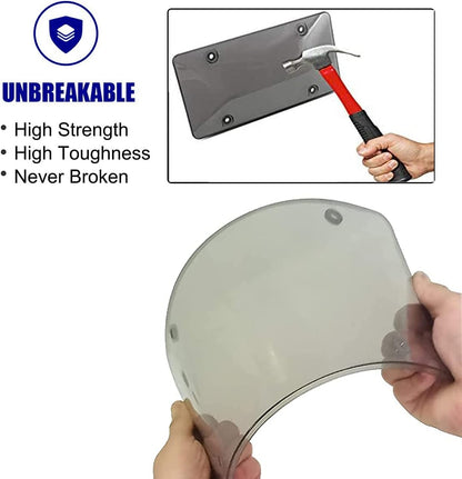 2-Pack License Plate Covers with Screw Caps - Smoked Bubble License Plate Frames and Protectors