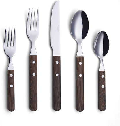 20-Piece Stainless Steel Silverware Set with Colorful Riveted Handles in Retro Morandi Design