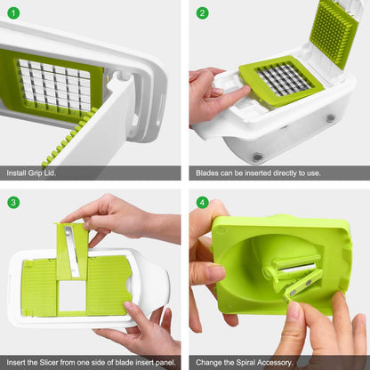 23-Piece Vegetable Chopper and Slicer Set - Professional Kitchen Dicing and Cutting Accessories 