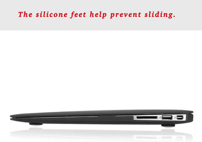 4-Pack Silicone Laptop Feet (0.59 Inch Diameter) - Replacement Bottom Case Feet for MacBook Pro/Air Shell Cover, Black