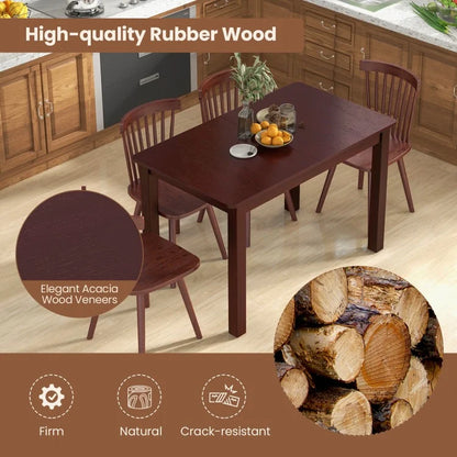 Extendable Folding Dining Table Featuring a Rubber Wood Frame and Safety Locks