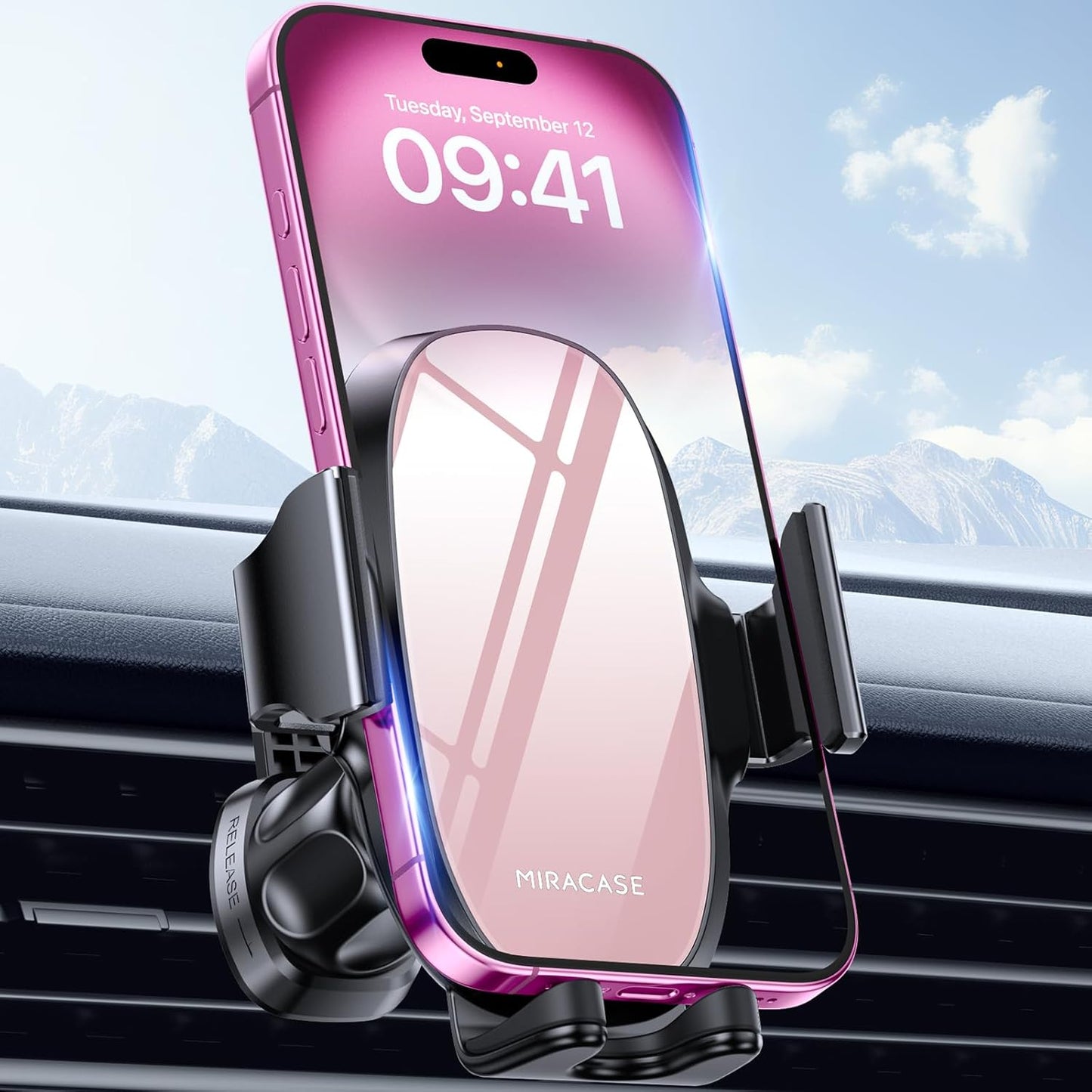 Car Air Vent Phone Holder Mount - Compatible with iPhone 16, 15 Pro Max, 14, Samsung, All Smartphones