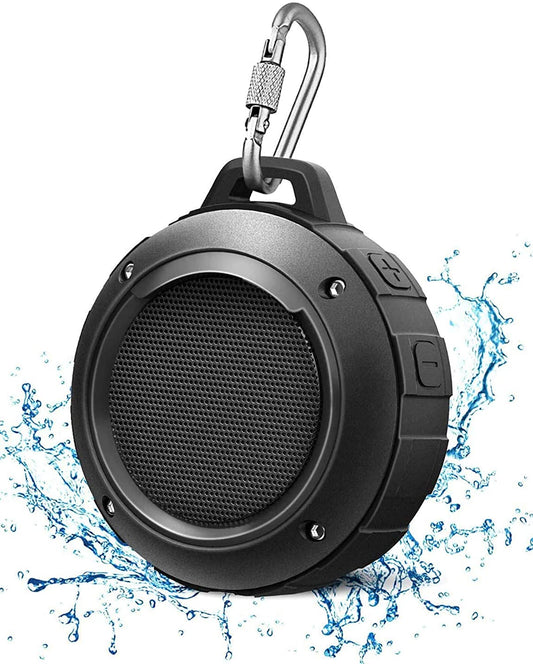 Outdoor Waterproof Bluetooth Speaker - Portable Mini Shower Speaker with Subwoofer and Enhanced Bass, Built-in Microphone (Black)