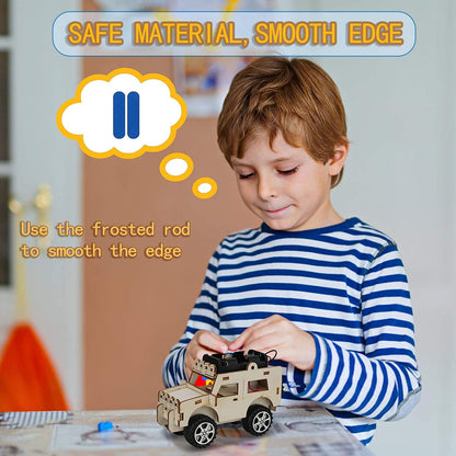 Educational Toys Science Experiment Kits, 3D Wooden Puzzle Models, DIY Solar-Powered Car Projects Ages 8+(Set of 3)