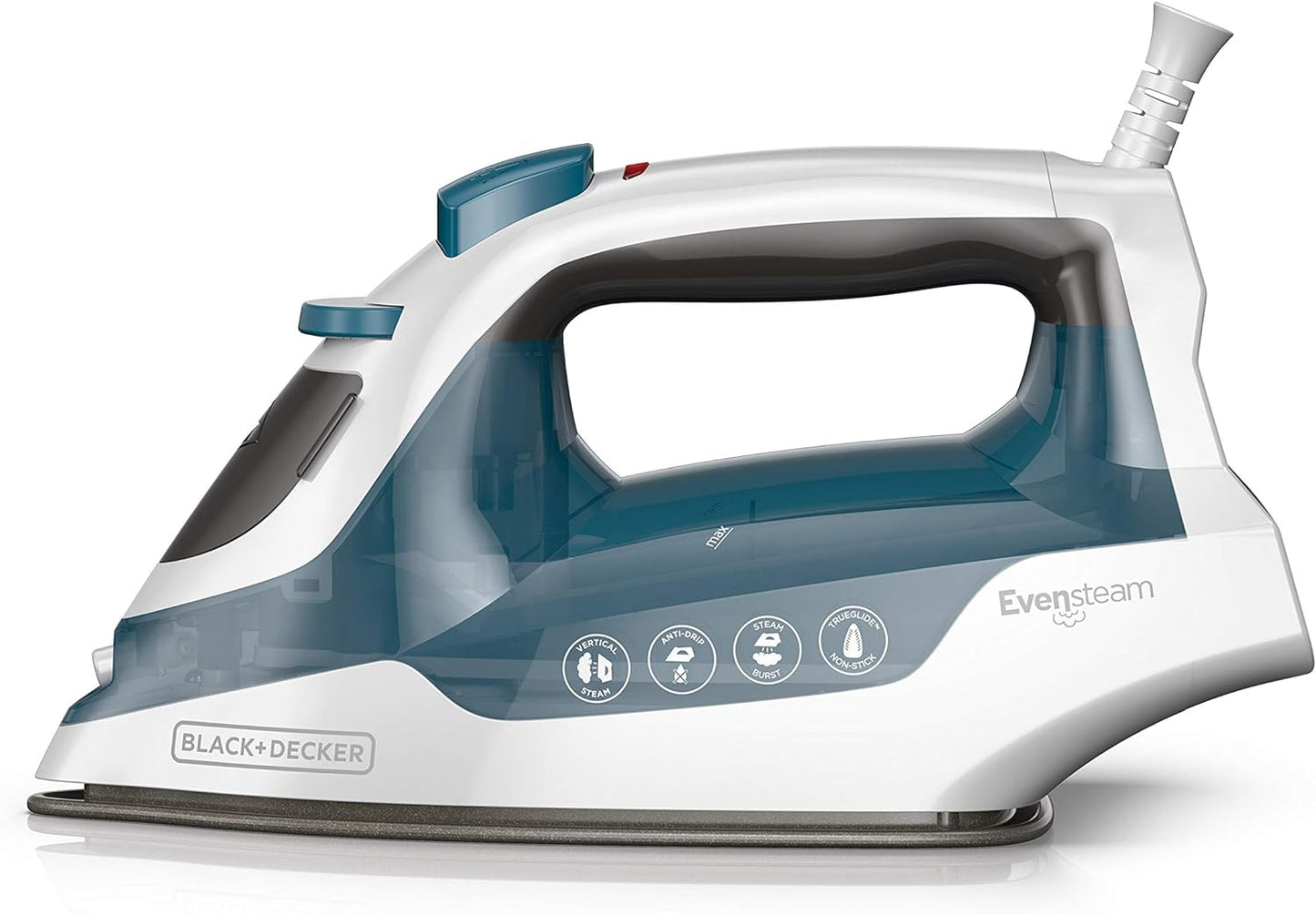 Easy Steam Compact Iron with Non-Stick Soleplate in Blue and White