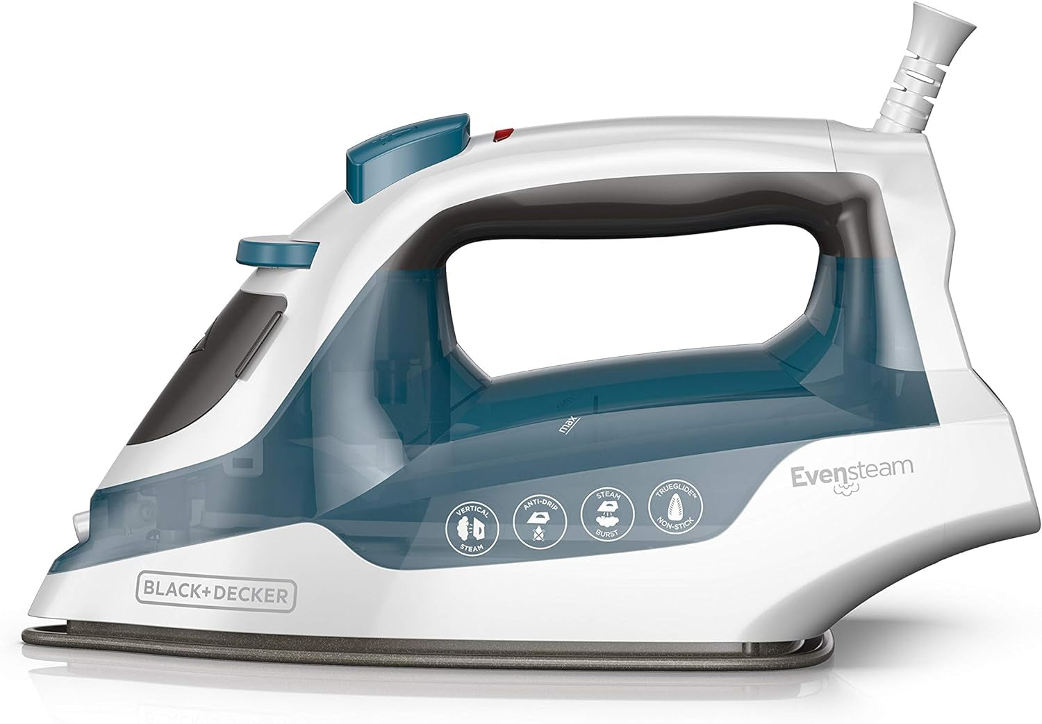Easy Steam Compact Iron with Non-Stick Soleplate in Blue and White