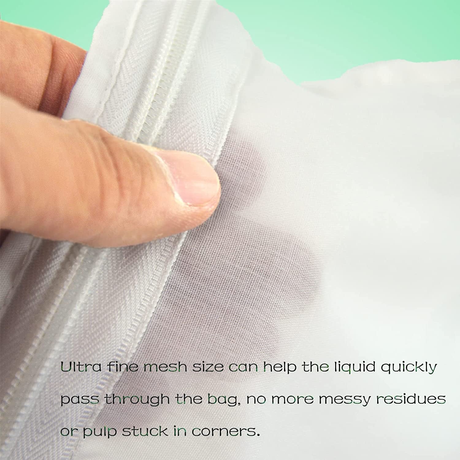 Ultra Fine Mesh Strainer Bags with Stainless Steel Frame Handle - Commercial Grade Reusable Food Filter Bags