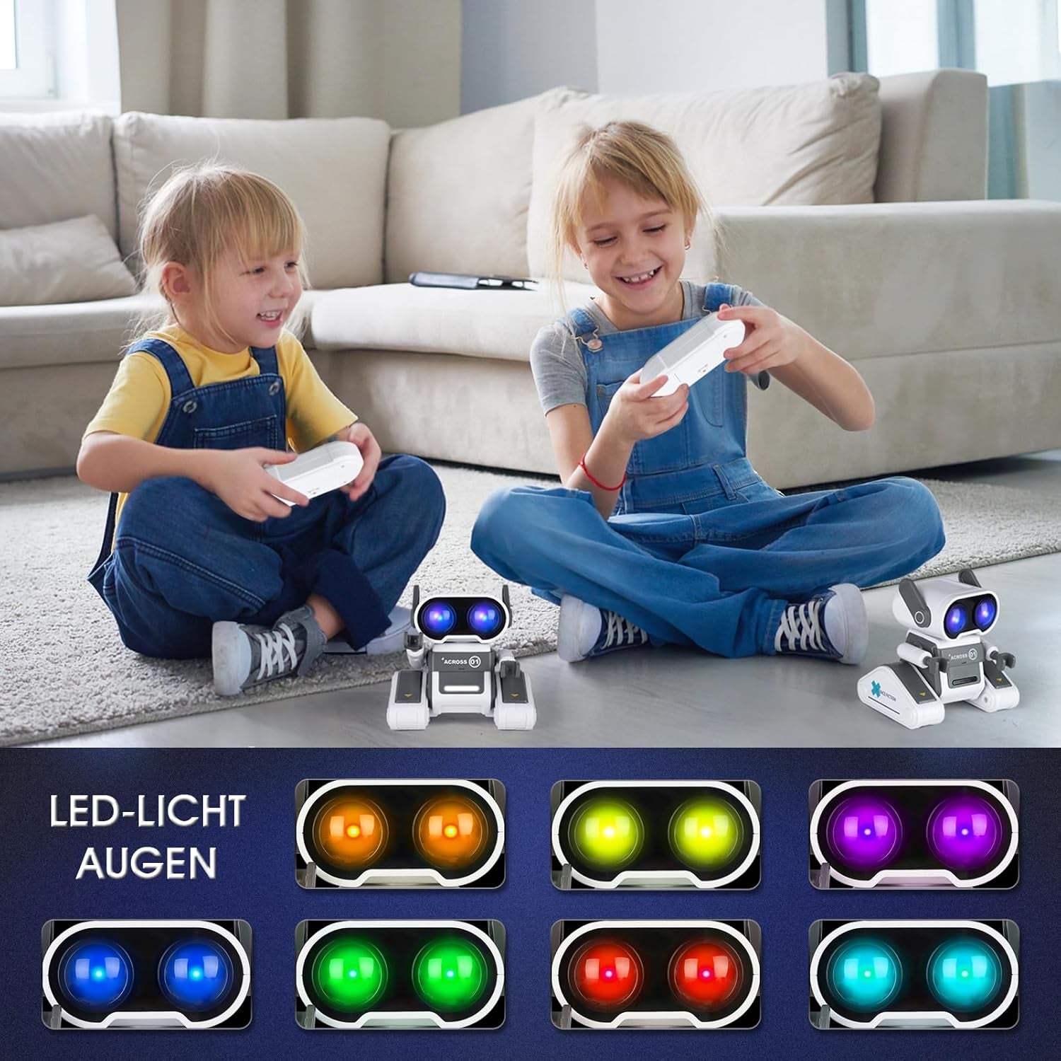 Remote Control LED Robot Toy with Flexible Head and Arms, Dance Moves and Music for Children Aged 3+