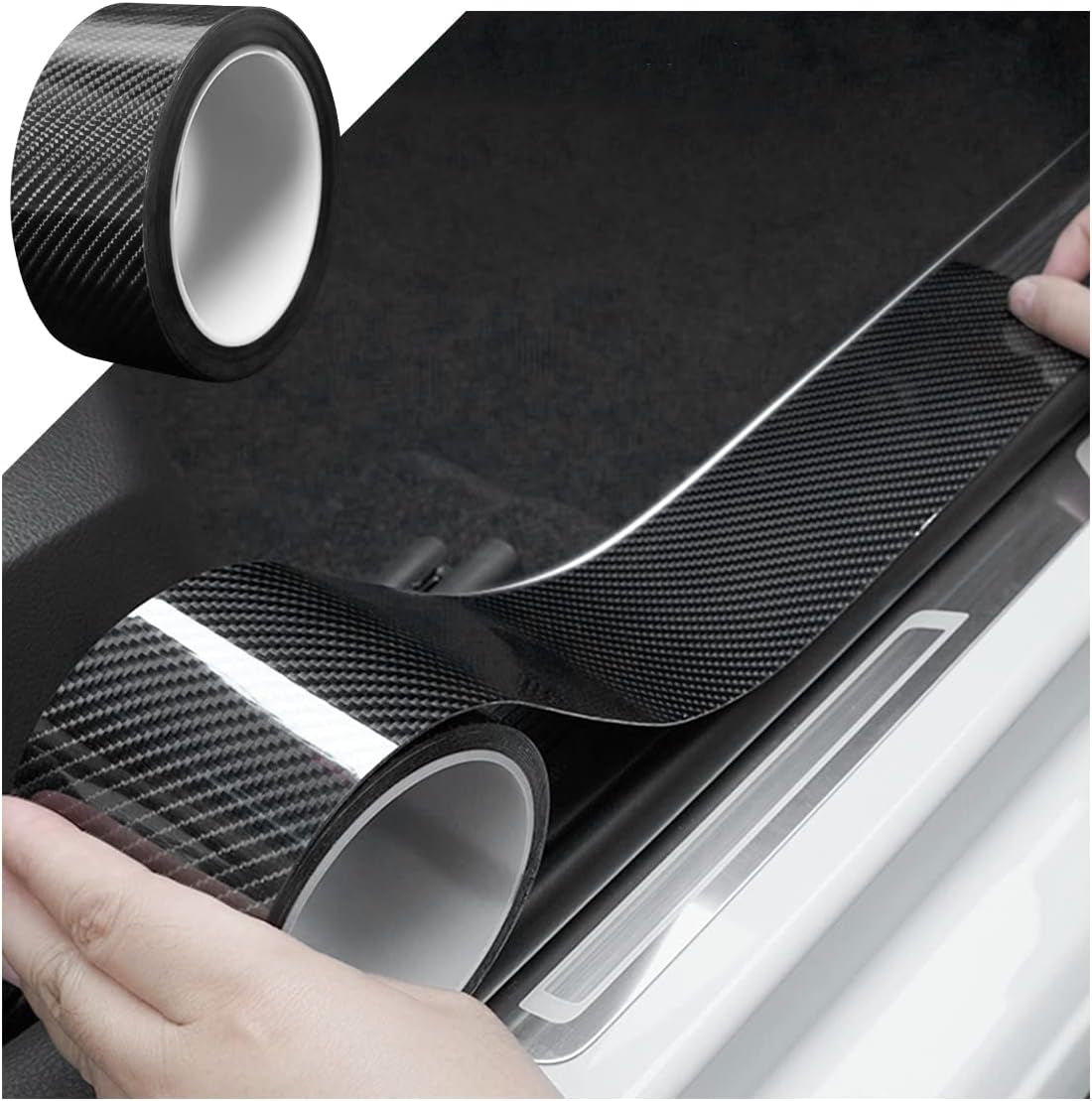 Car Door Entry Guard - Anti-Collision Adhesive Protector Tape for Door Sills, Rear Bumpers, Handles - Universal Fit  (2 x 394 Inches)