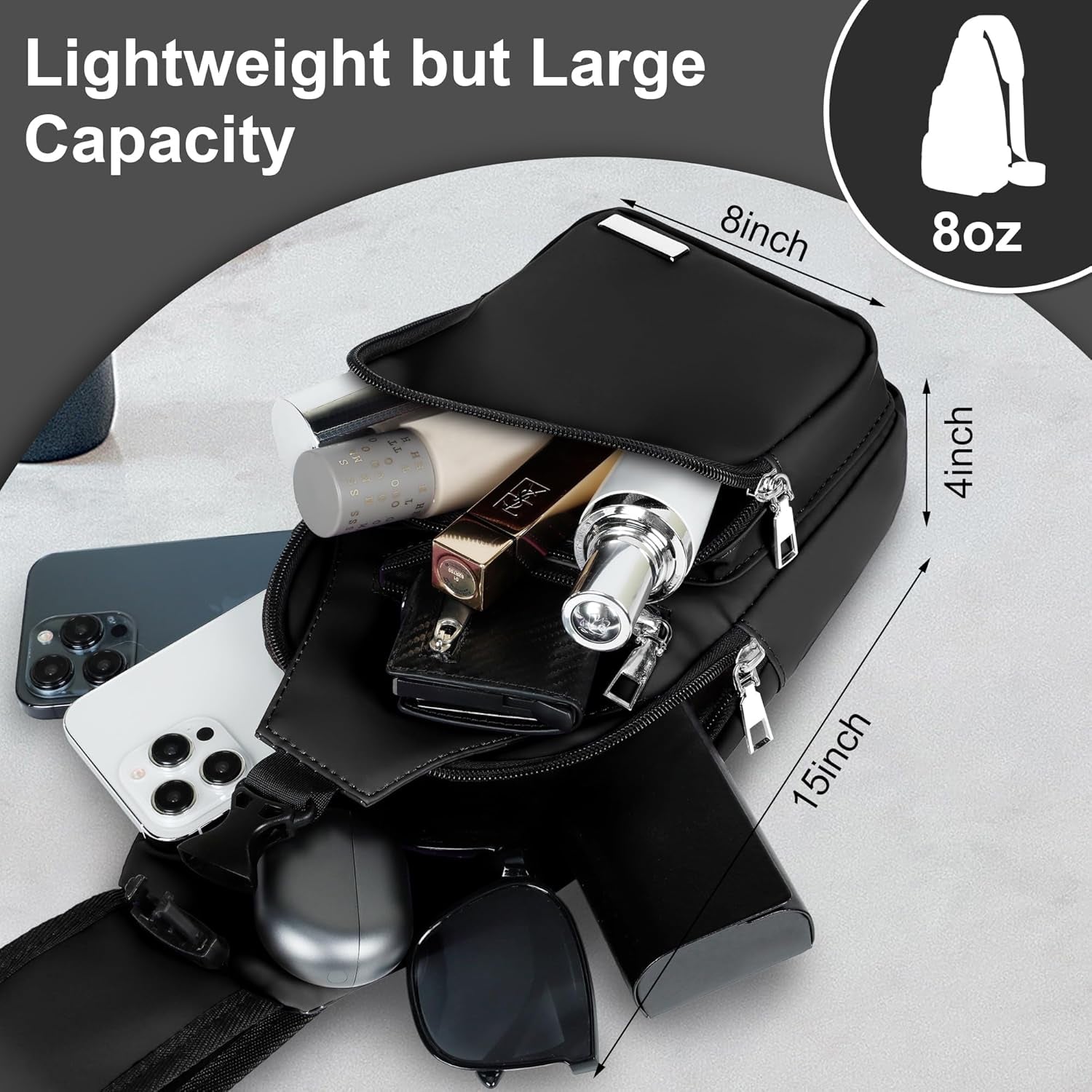 Crossbody Sling Backpack for Men and Women with USB Charging Port - Ideal for Hiking, Camping, Biking, and Travel