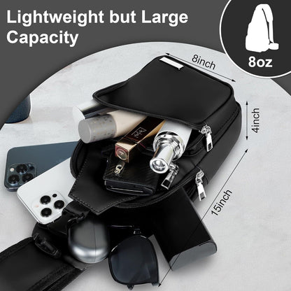 Crossbody Sling Backpack for Men and Women with USB Charging Port - Ideal for Hiking, Camping, Biking, and Travel