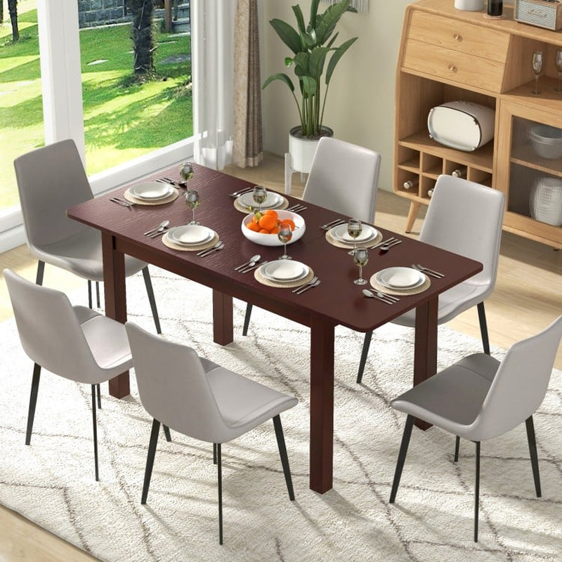 Extendable Folding Dining Table Featuring a Rubber Wood Frame and Safety Locks