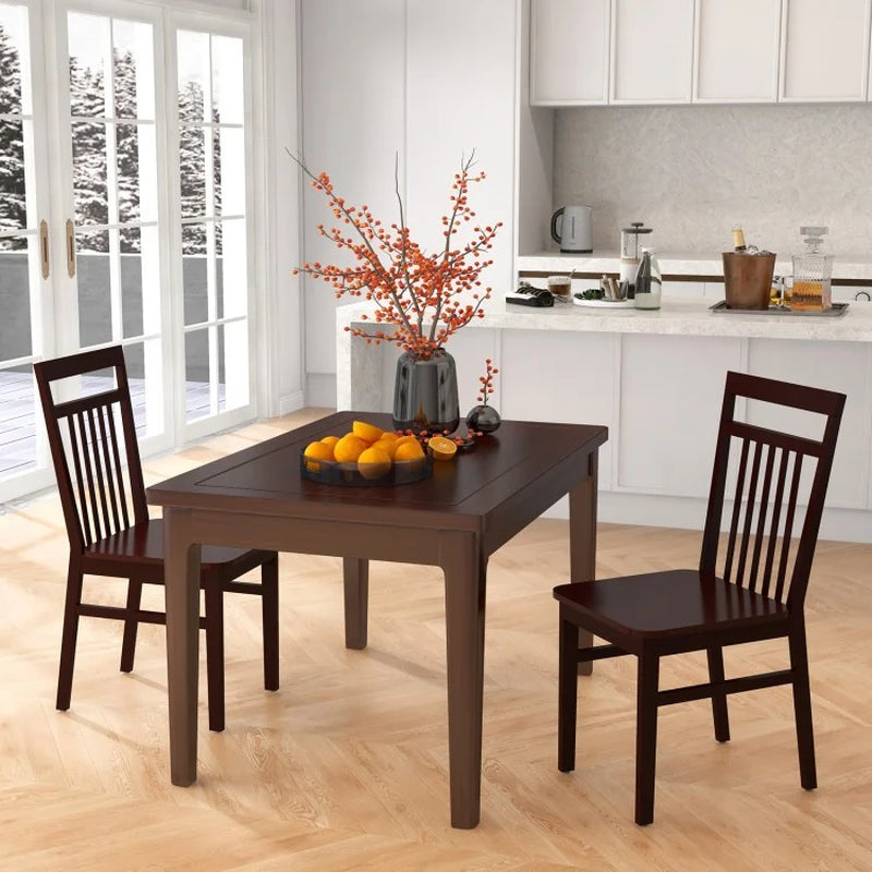 Set of 2 Farmhouse Dining Chairs with Angled High Backrest