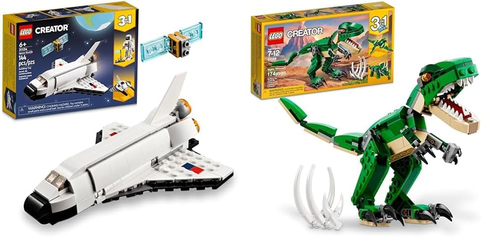 3 in 1 Space Shuttle Toys - Space Toys Building Set for Kids Ages 6+ - Option to Build 2 Spaceships or Astronaut 
