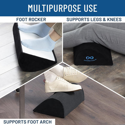 Memory Foam Foot Rest under Desk - Ergonomic Office Foot Stool, Ideal Office Accessory for Foot Support, Repose Pied Bureau