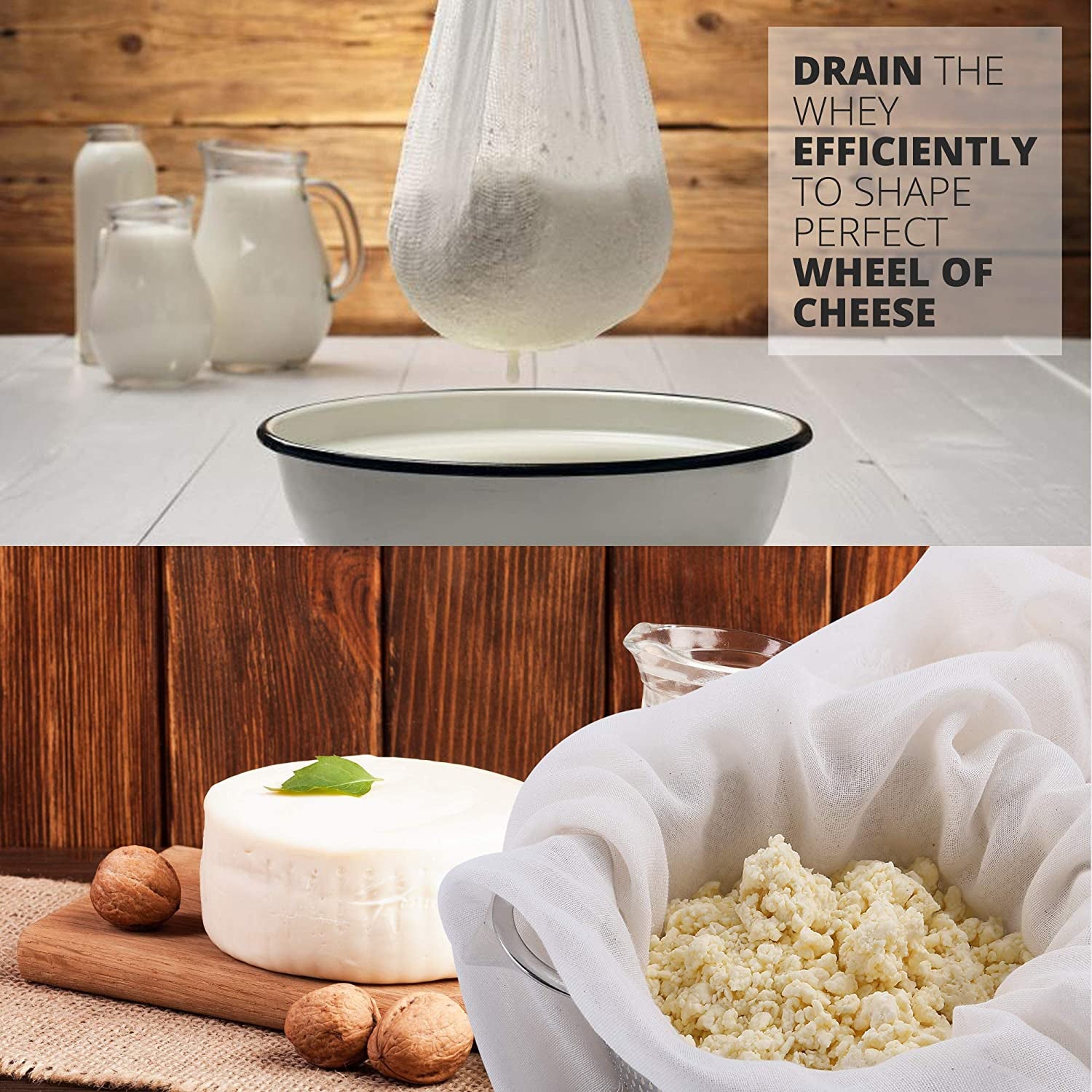 Premium Grade 90 Cheesecloth - 100% Pure Unbleached Cotton, Reusable Ultra Fine Fabric for Straining and Butter Muslin, 9 Sq ft