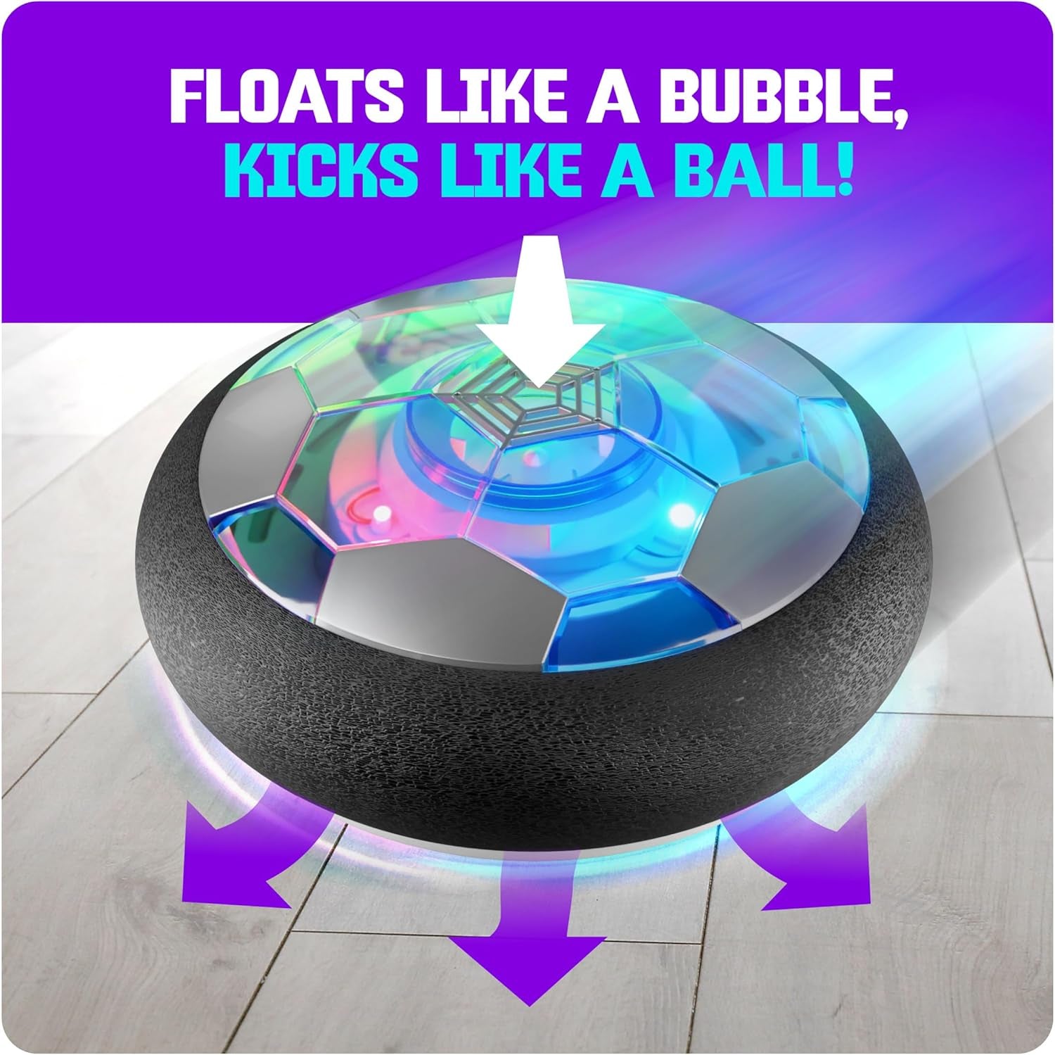 Hover Soccer Ball Indoor Toy Game with Light-Up Features Aged 6+