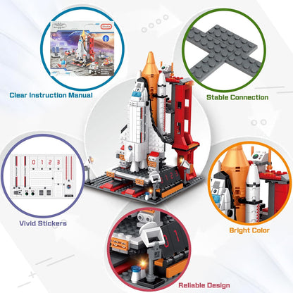 Space Exploration Shuttle Building Set for Ages 8-14, 1008 Pieces, 7 Models to Construct, Ideal Birthday Gift for Boys