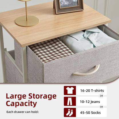 Tall Dresser for Bedroom with 4 Drawers, Storage Organizer Chest of Drawers with Removable Fabric Bins for Living Room Closet Bedside Nursery Laundry Entryway Hallway, Ash Grey