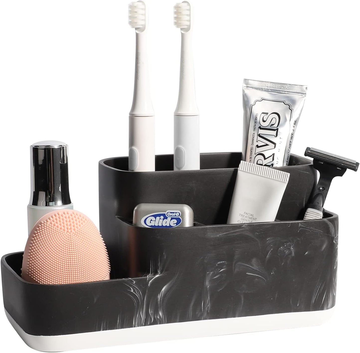 Elegant Bathroom Organizer for Electric Toothbrush and Toothpaste - Oil Rubbed Bronze Countertop Storage Solution