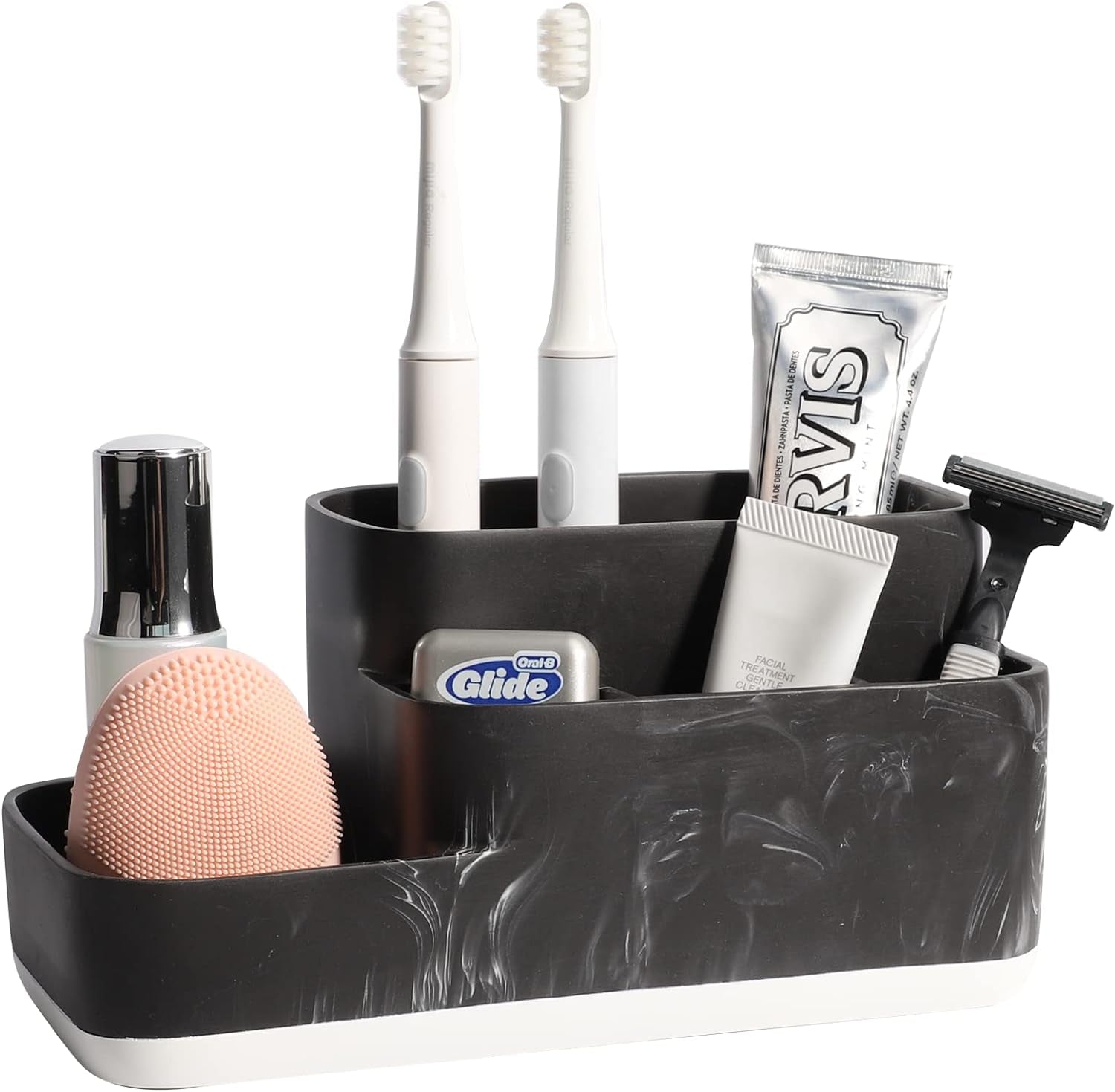 Elegant Bathroom Organizer for Electric Toothbrush and Toothpaste - Oil Rubbed Bronze Countertop Storage Solution