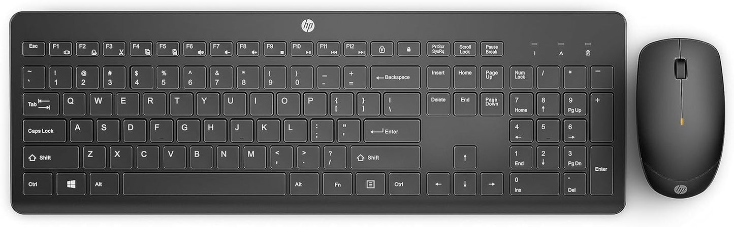 230 Wireless Mouse and Keyboard Combo - 2.4Ghz Wireless Connection - Long Battery Life - Durable & Low-Noise Design - Windows & Mac OS - Adjustable 1600 DPI - Numeric Keypad