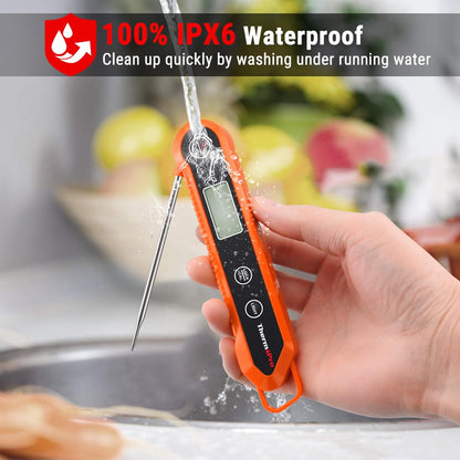 Professional Waterproof Digital Instant Read Meat Thermometer with Backlight for Cooking, Frying, and Candy Making