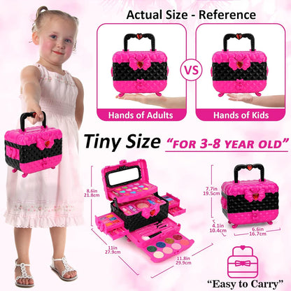 Kids Makeup Kit Girl Toys, 54PCS  Makeup Toys for Girls Washable Makeup Princess Make up Girl Toys Age 4 5 6 7 8 9 Birthday Gift