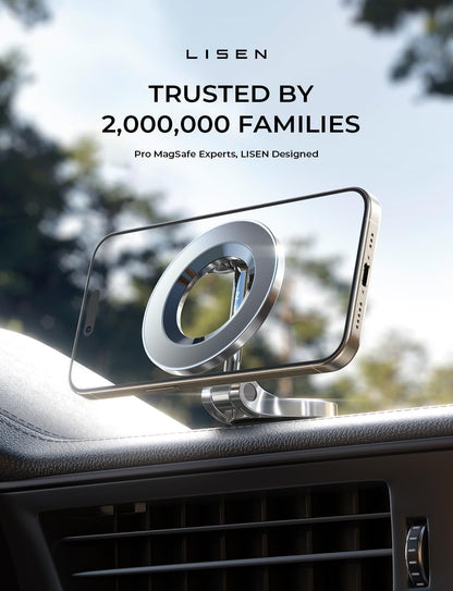 Car Mount - 24 Strong Magnets, 360° Rotating Magnetic Phone Holder -16 Pro Max, 15, 14, 13, 12, Compatible with MagSafe Cases