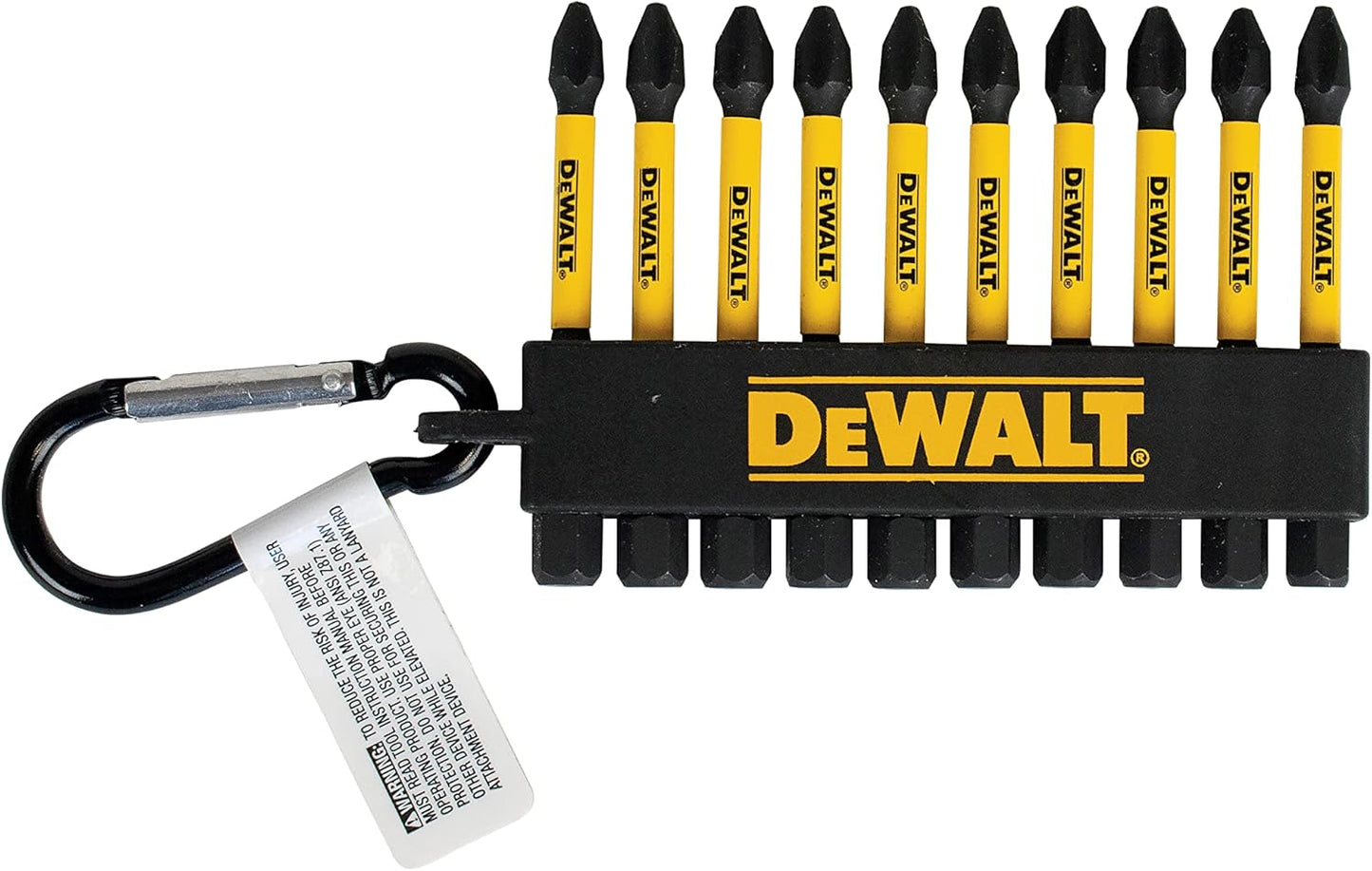 Mixed Square and Phillips Screw Bit Set with Carabiner Clip – 10 Pieces 